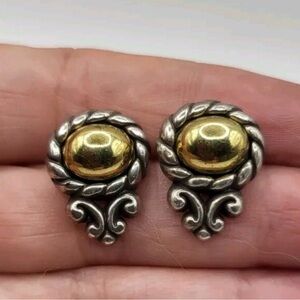 Brighton Moonglow Gold and Silver Tone Ornate Earrings